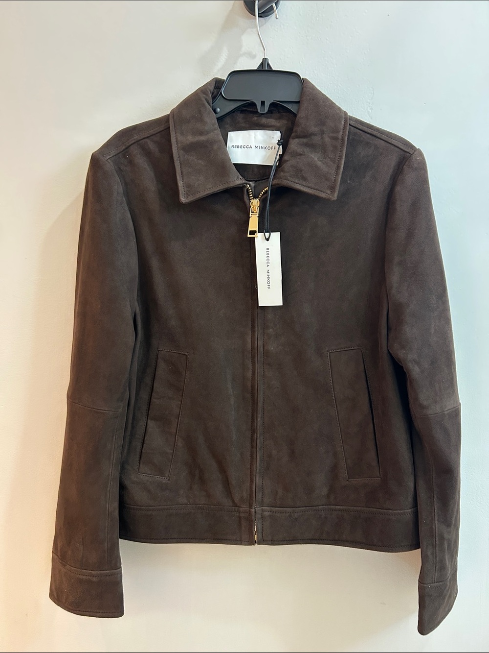 Rebecca Minkoff Women’s Dark Brown Suede Bomber Jacket NWT